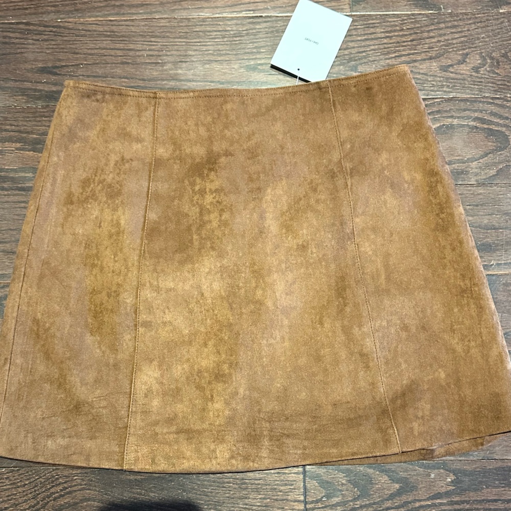 Oak + Fort Brown Faux Suede Skirt